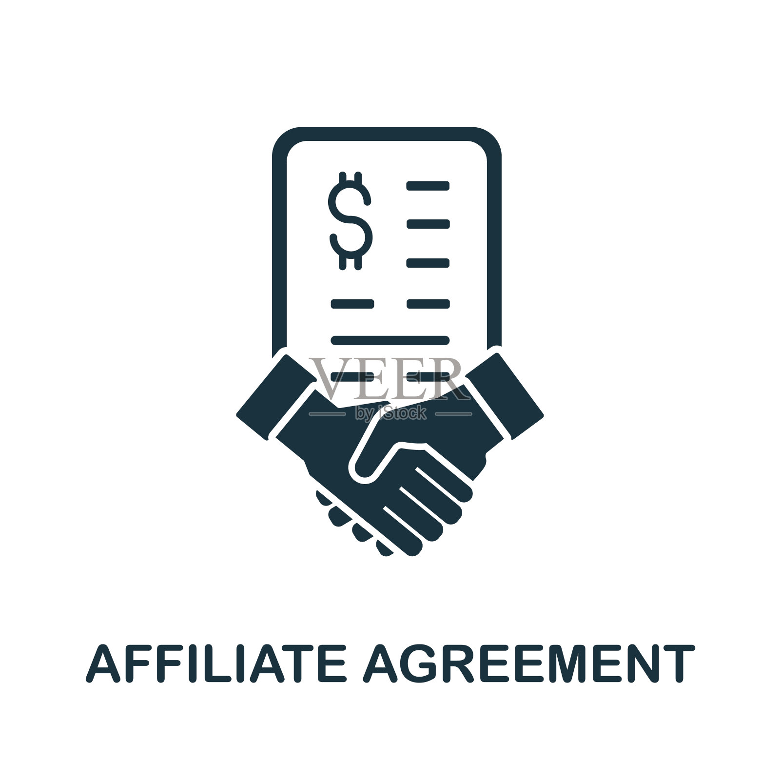 从属协议图标从从属营销收集。简单的线从属协议图标的模板，网页设计和信息图插画图片素材