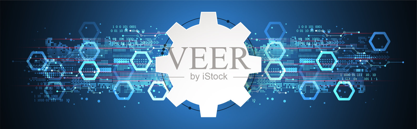 摘要技术和科学主题背景。使用数字代码的各种技术细节。矢量格式。插画图片素材