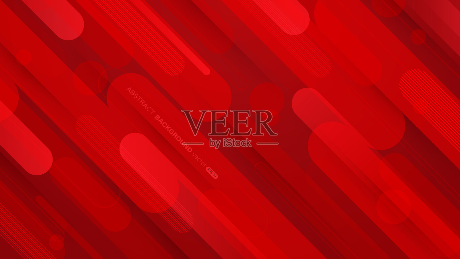 摘要红色梯度几何形状背景与线和圆插画图片素材