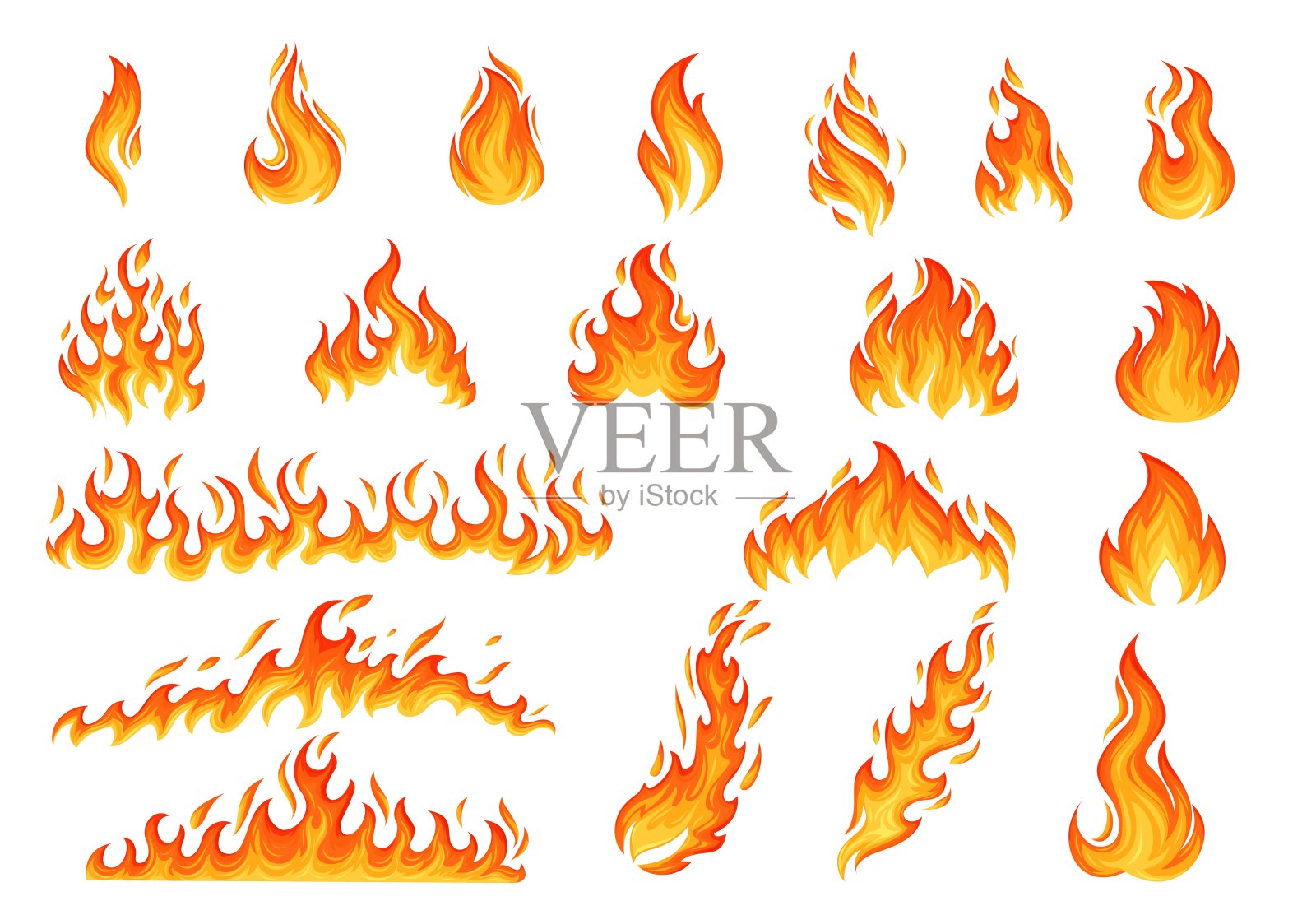 火灾火焰集设计元素图片