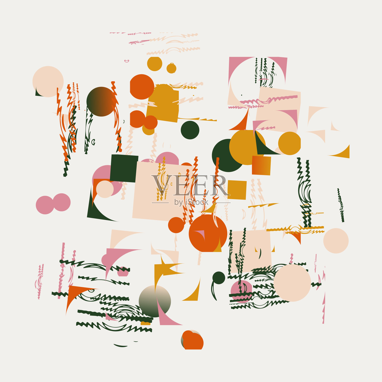 斯堪的纳维亚艺术与斯堪的纳维亚启发图形使用抽象的矢量几何形状插画图片素材