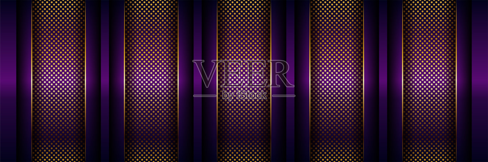 奢华几何紫色重叠层背景与金色组合插画图片素材