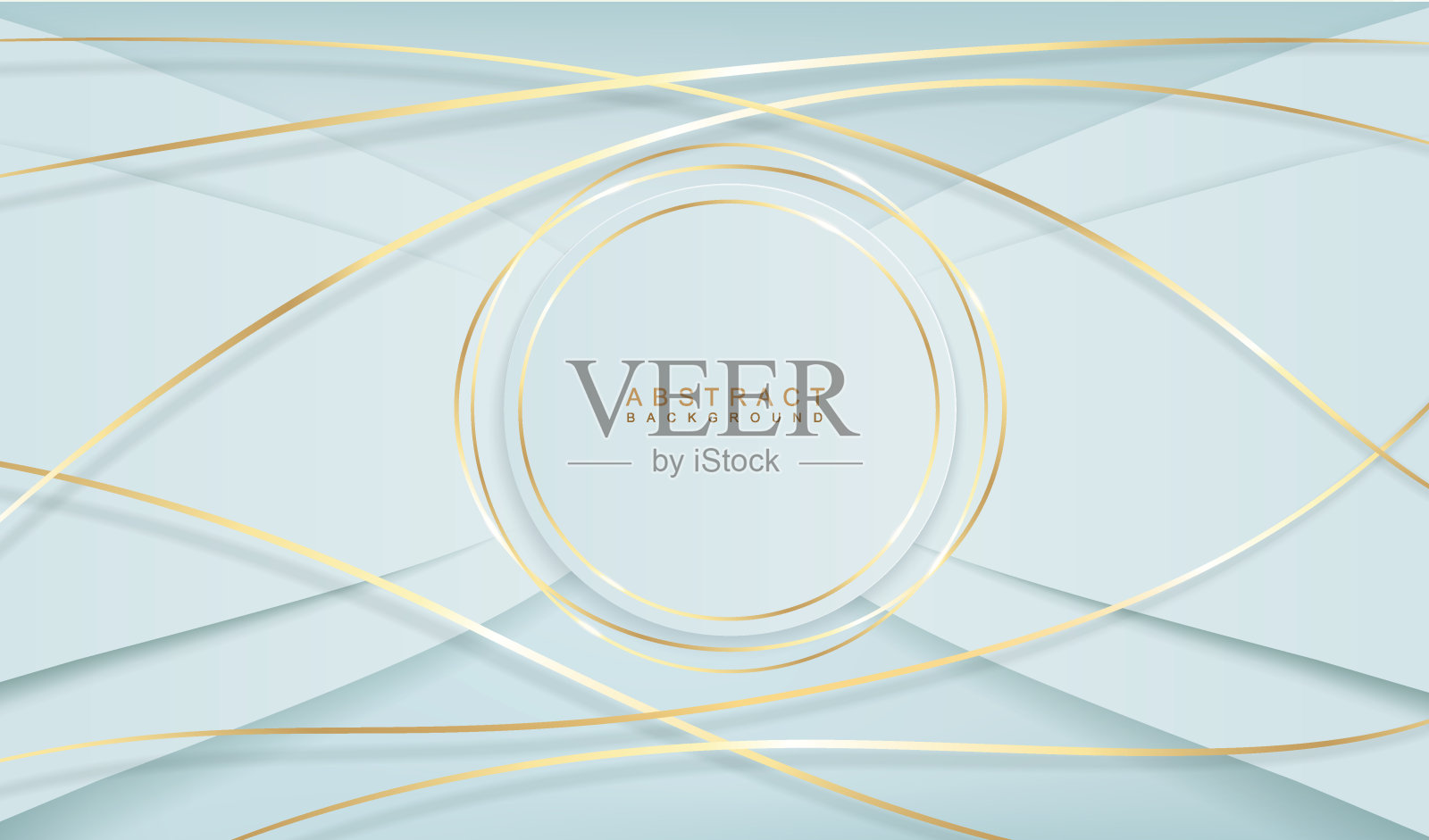 摘要三维现代横幅设计模板，白色背景上的金色圆圈线条插画图片素材