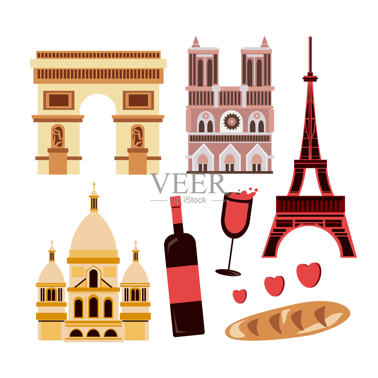 地标性历史城市建筑和建筑向量插画图片素材