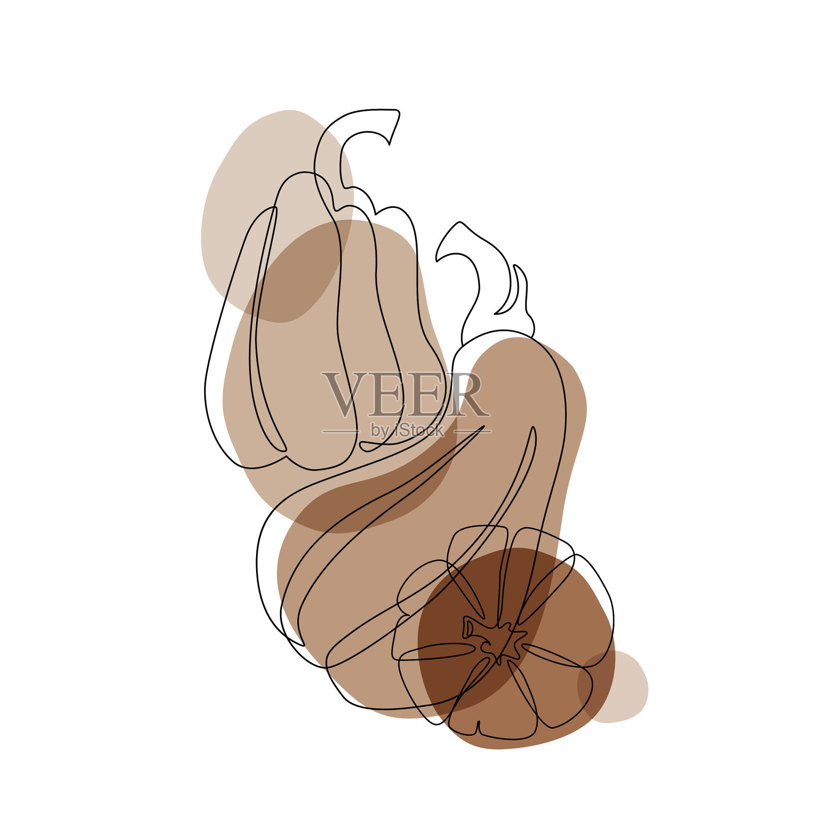 现代抽象南瓜画秋天的南瓜设计元素图片