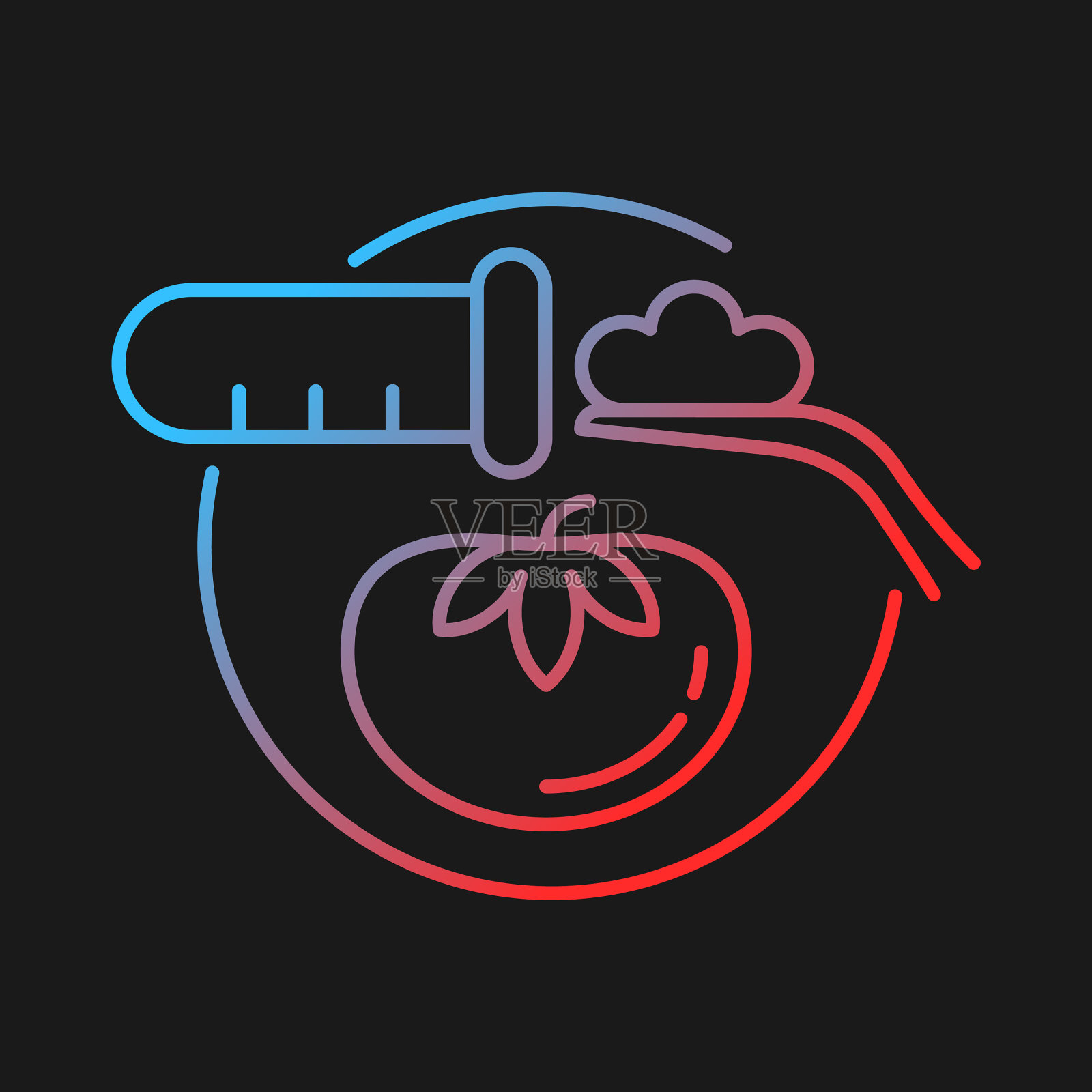 食物测试渐变图标为黑暗主题插画图片素材