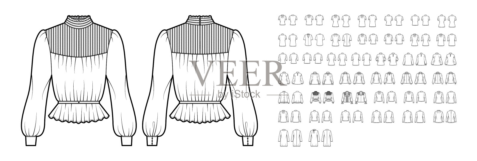 套衬衫上衣衬衫技术时尚图标素材