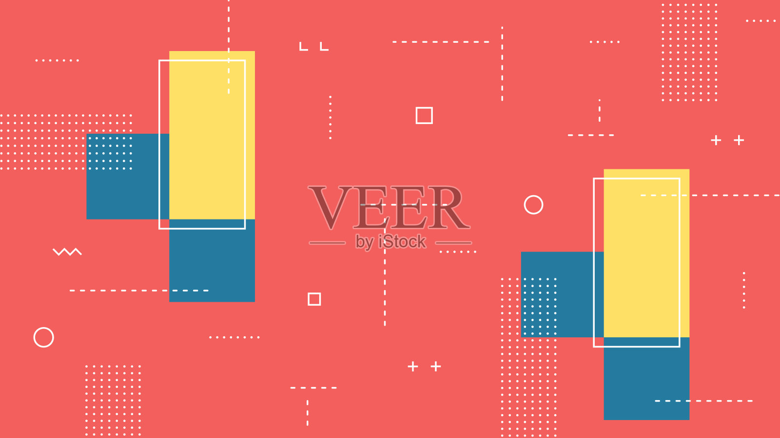 现代抽象背景与复古抽象元素插画图片素材