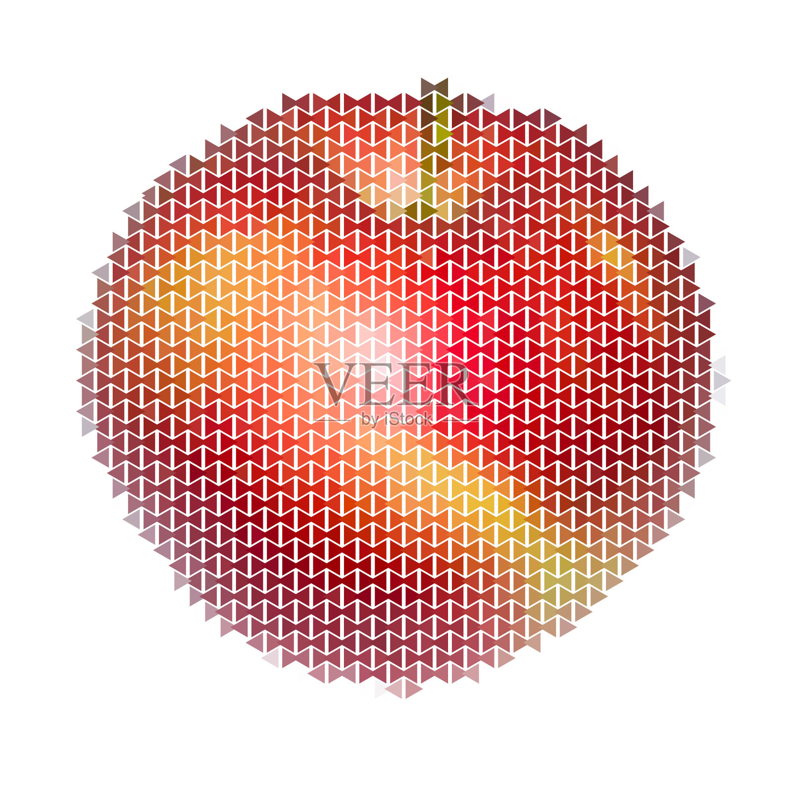 红黄相间的苹果是三角形的食物插画图片素材