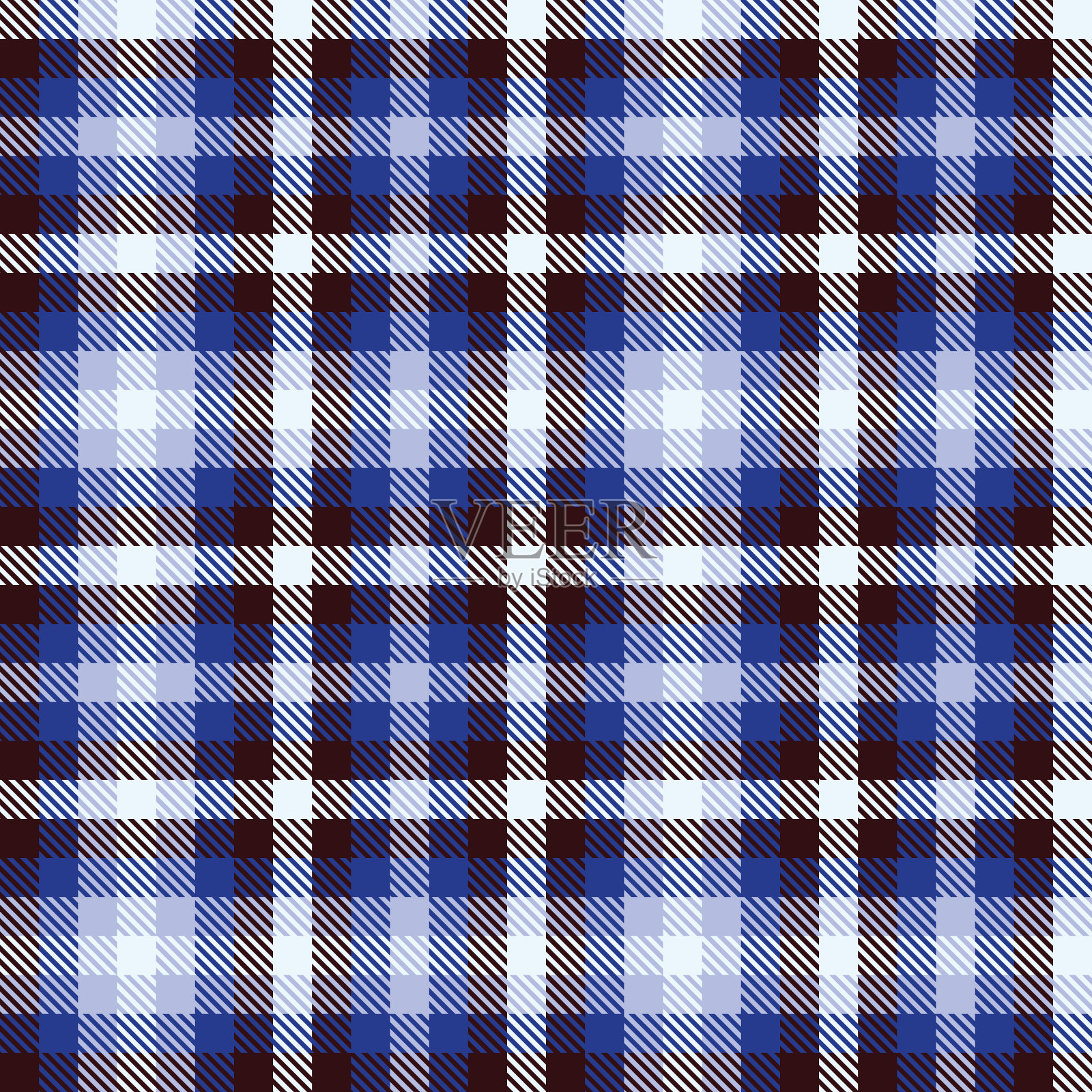 蓝色渐变格子花纹无缝图案插画图片素材