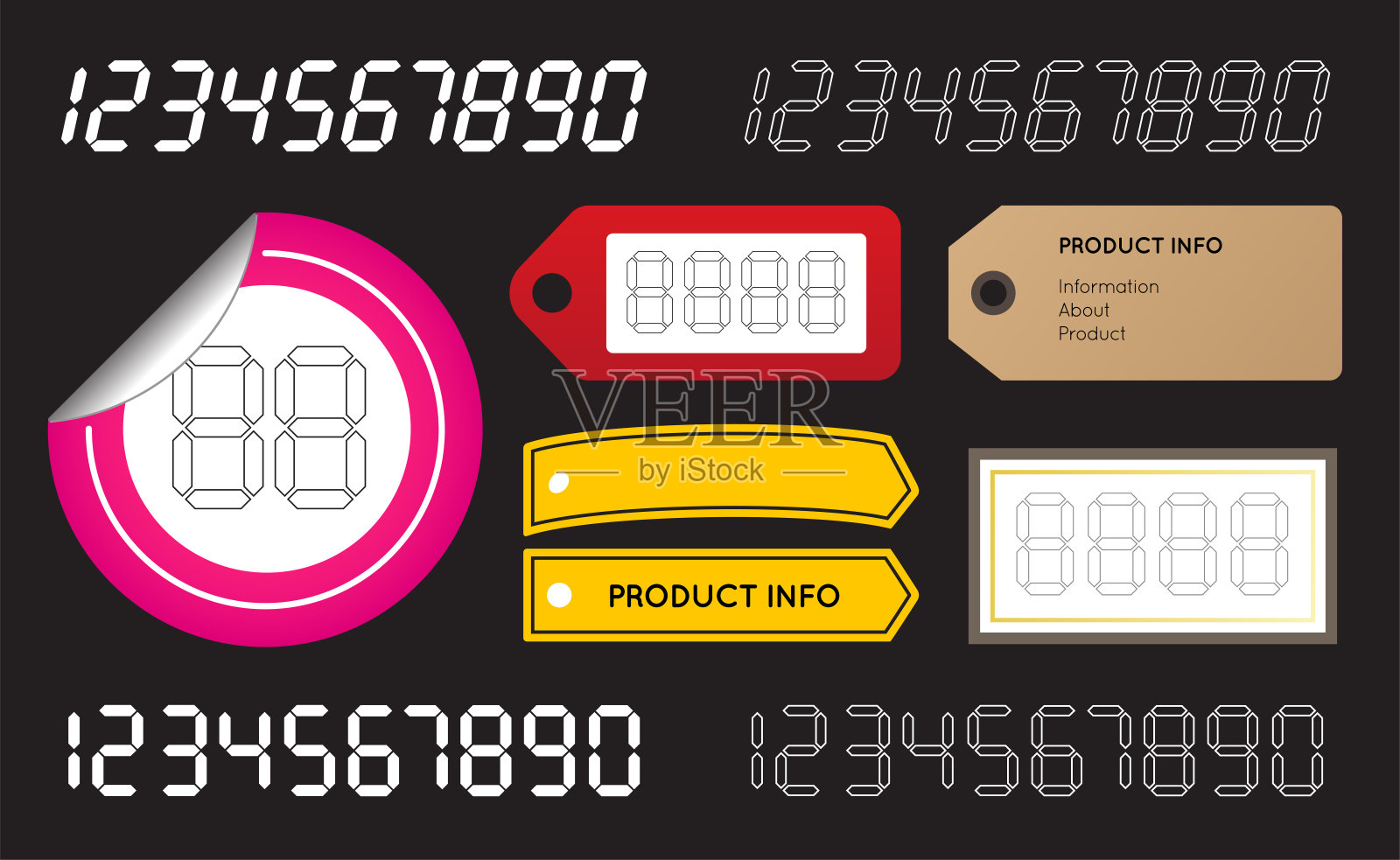 价格标签集。准备打印或手工价格编辑插画图片素材