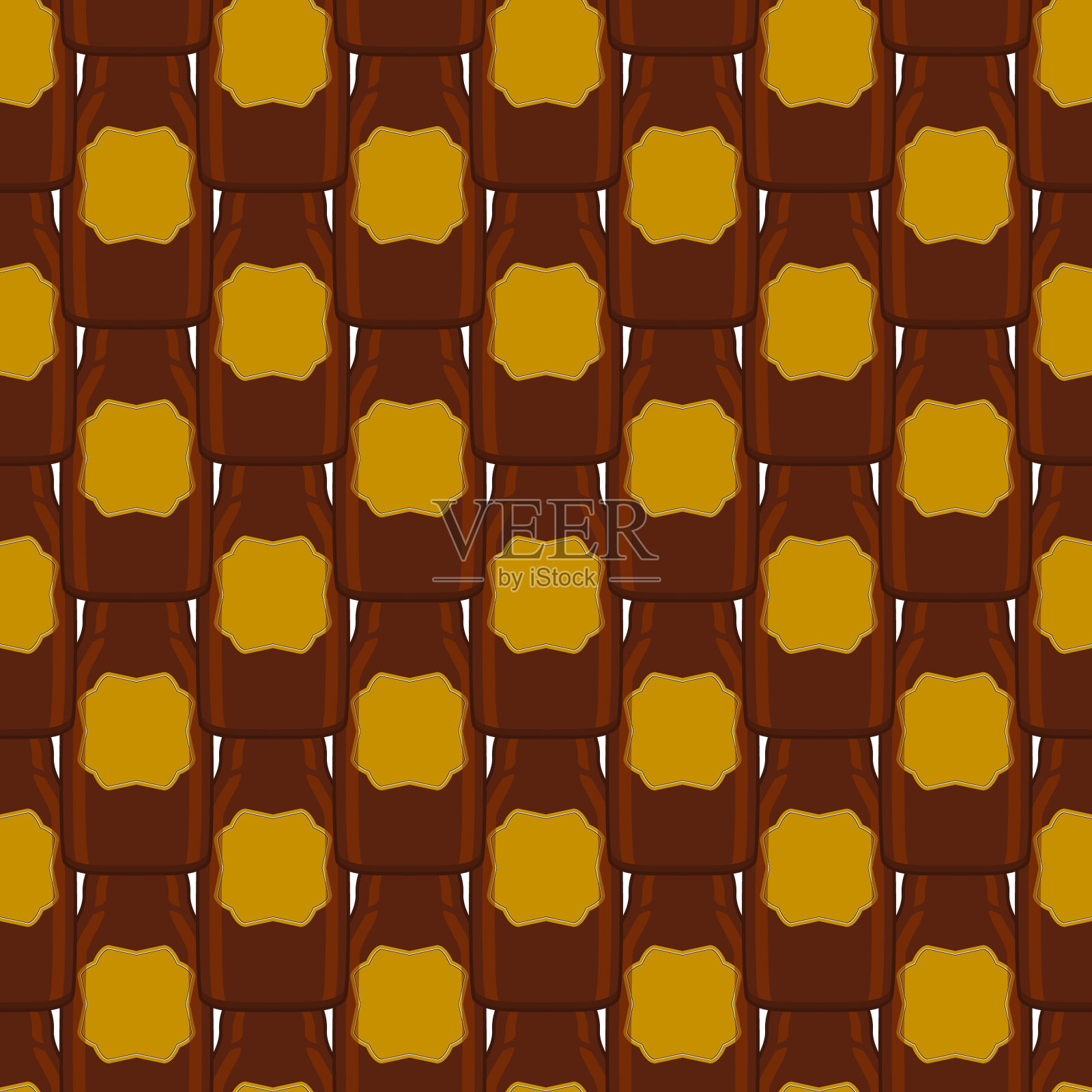 主题为无缝啤酒瓶带盖插画图片素材