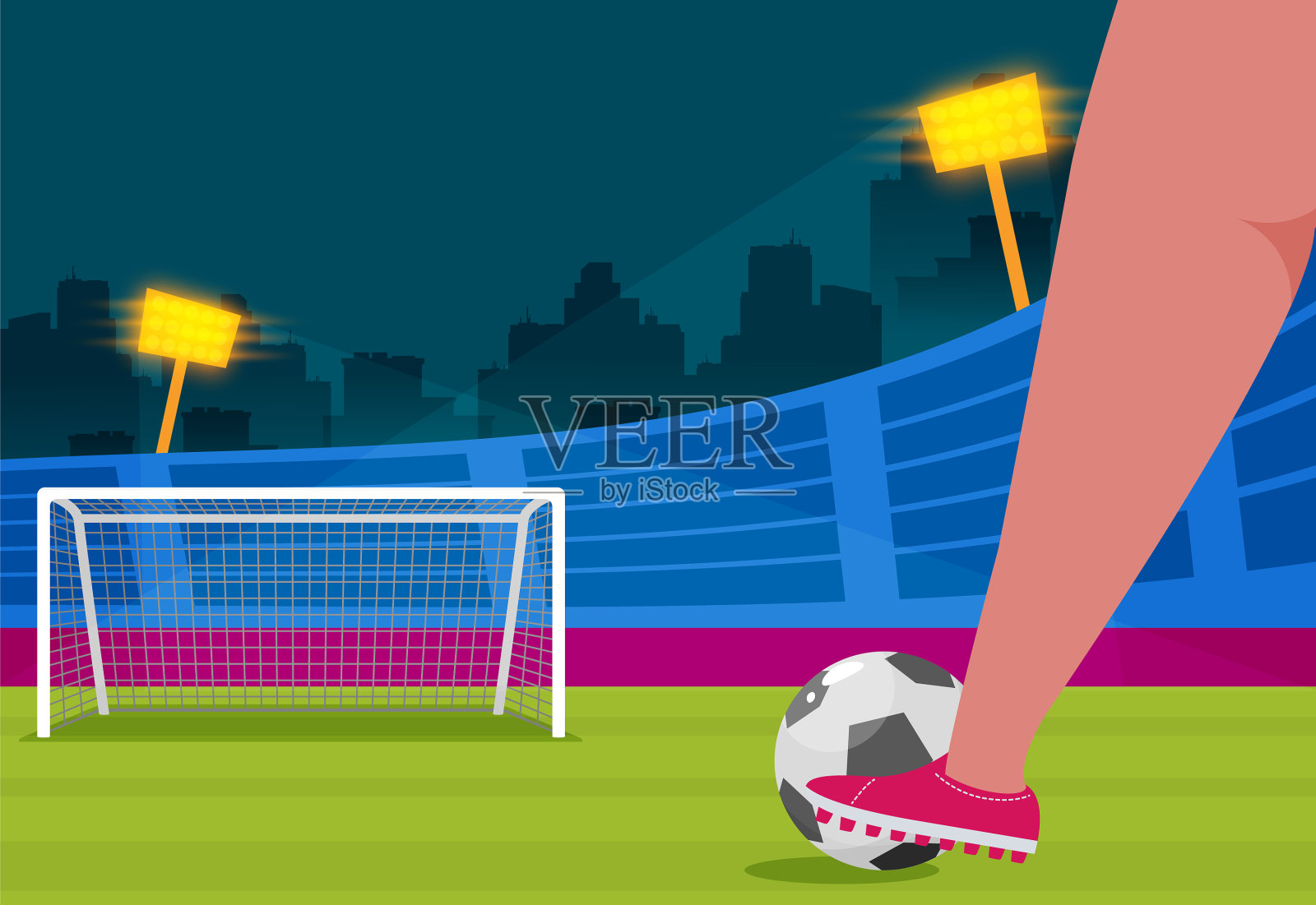 背景足球场平面设计插画图片素材