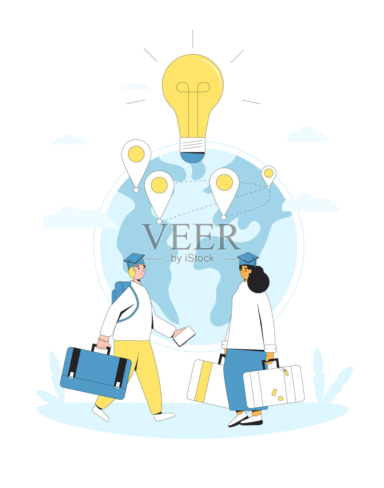 人才外流国际移民设计元素图片