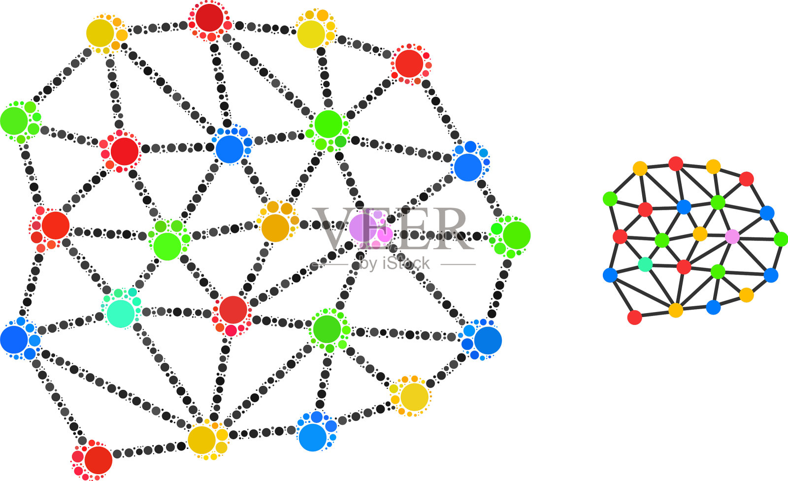 网格组成的小圆插画图片素材