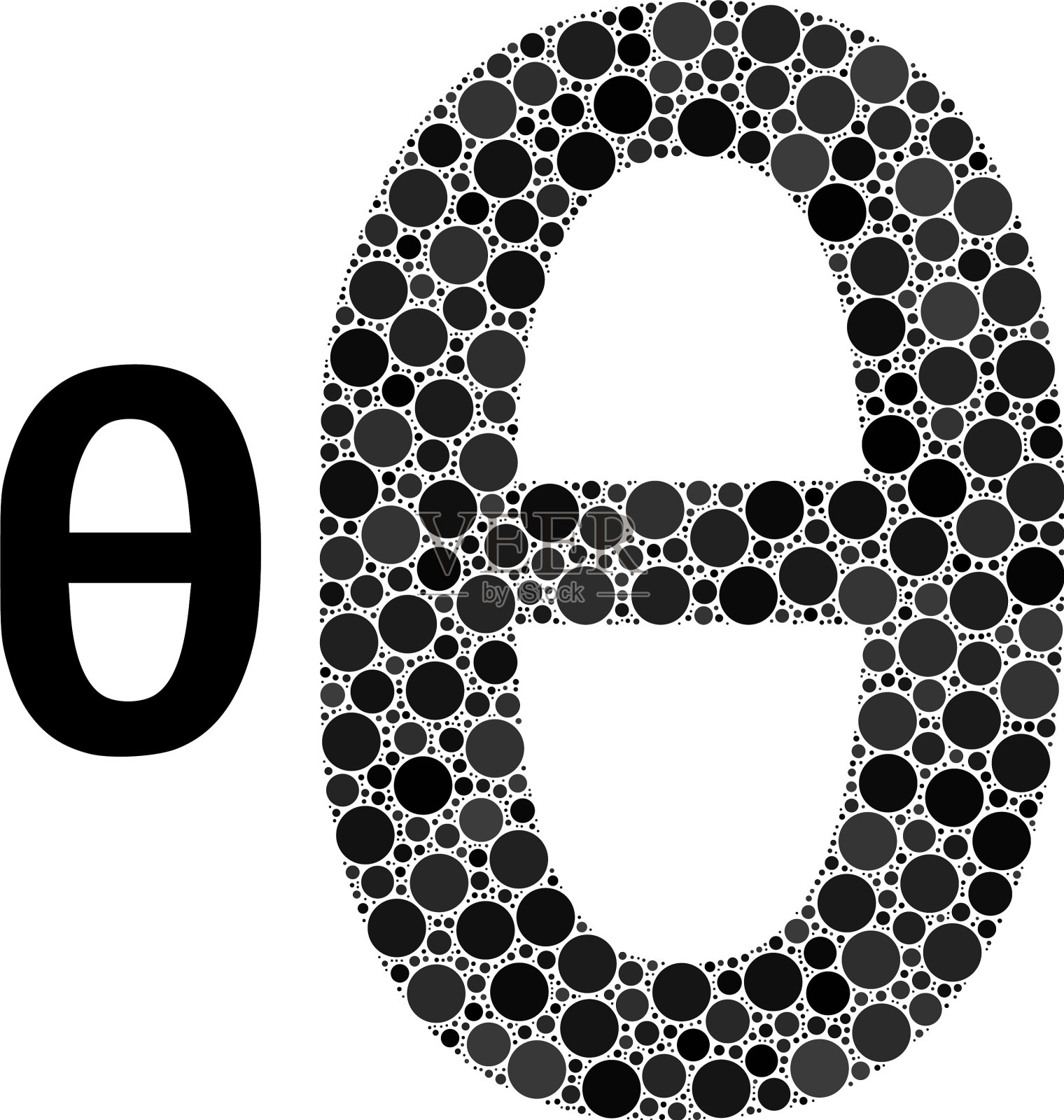 希腊字母西塔字母组成的符号插画图片素材