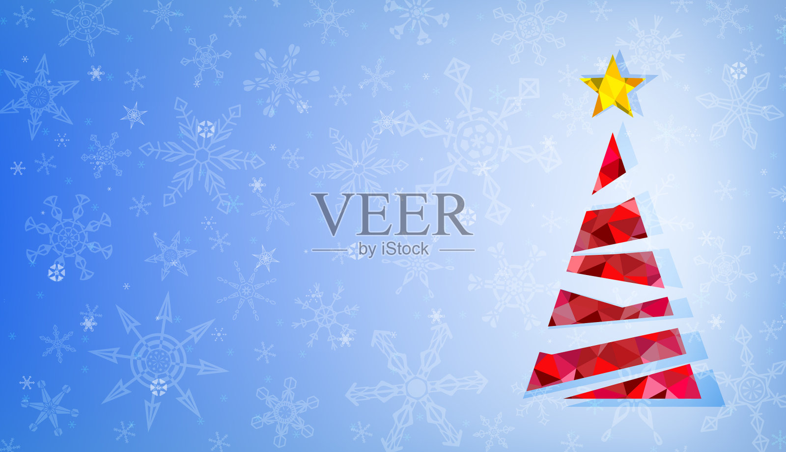 圣诞树的形状与红色插画图片素材