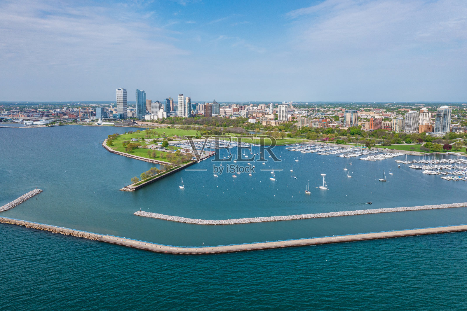 密尔沃基的天际线照片摄影图片