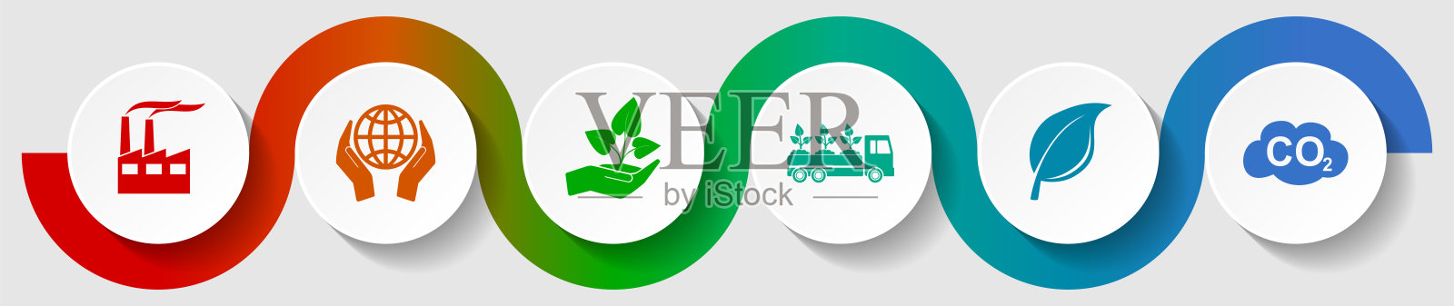 气候变化概念信息图形矢量模板，生态平面设计插图设计模板素材