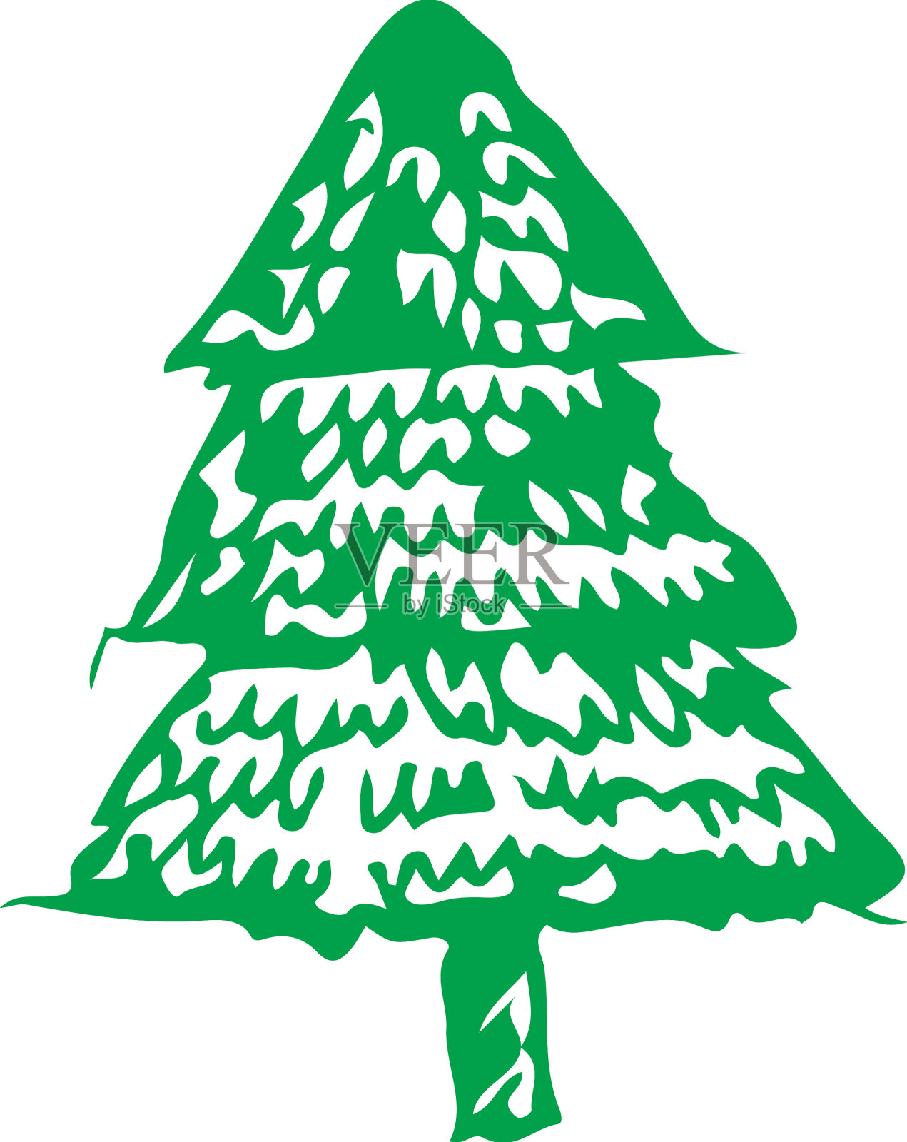 手绘树与叶子标志设计图标插画图片素材