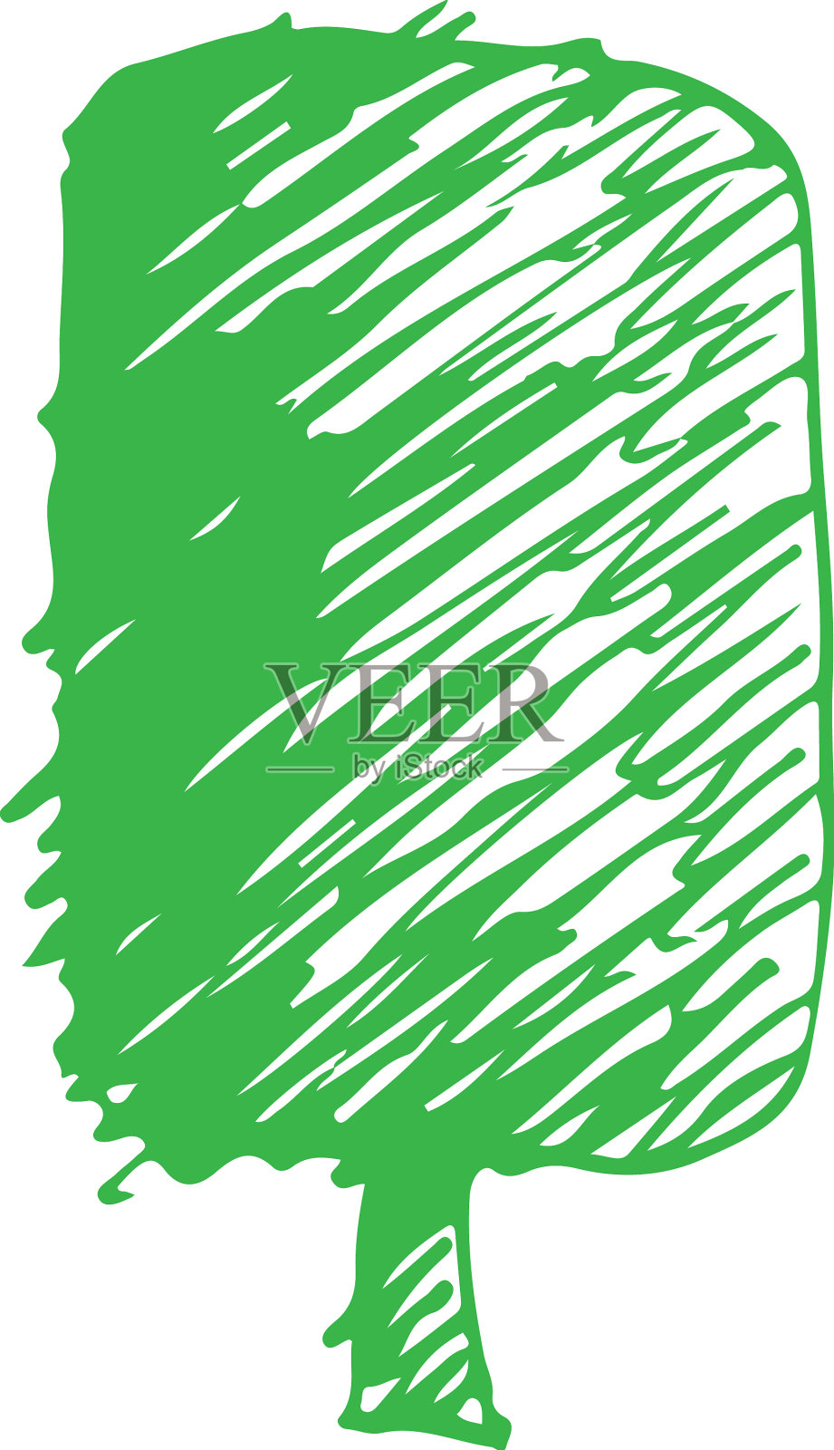 手绘树与叶子标志设计图标插画图片素材