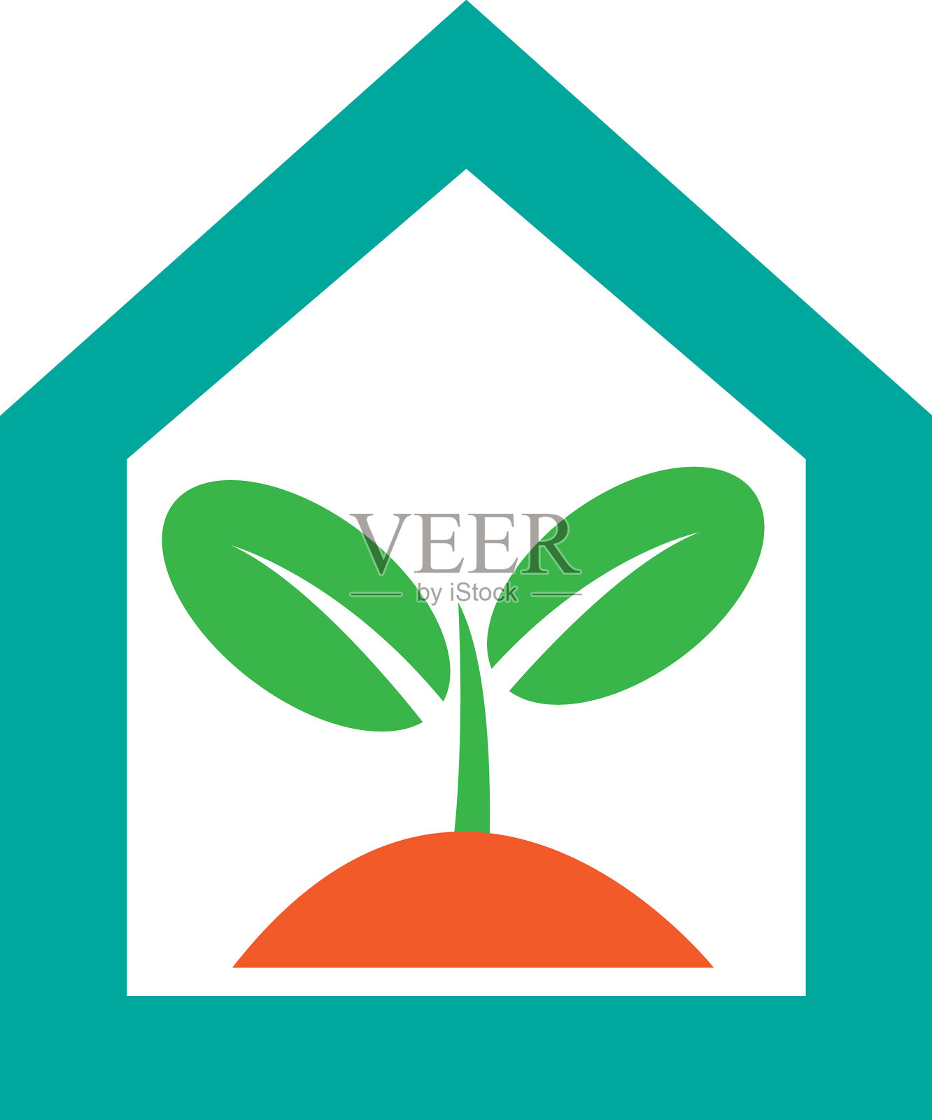 植物树图标概念标识设计插画图片素材