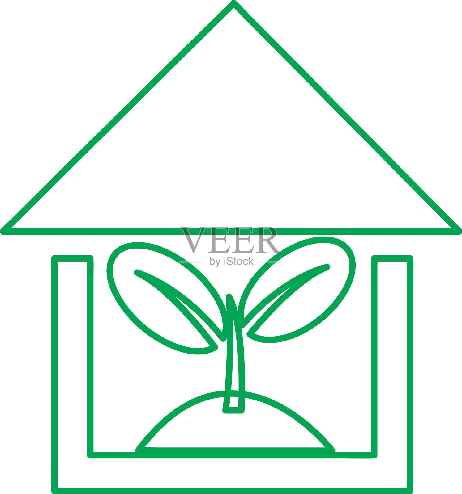 植物树图标概念标识设计插画图片素材