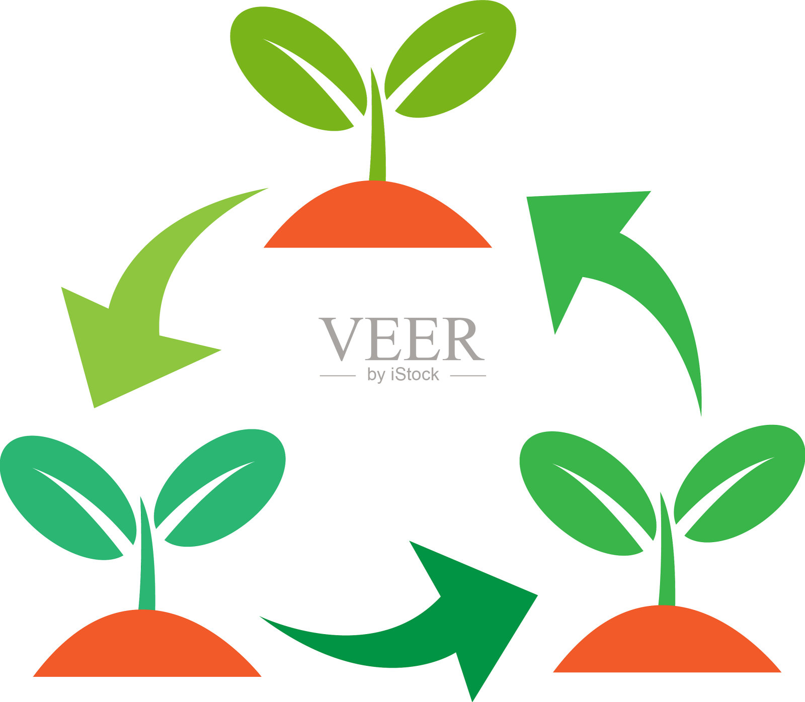 植物树图标概念标识设计插画图片素材