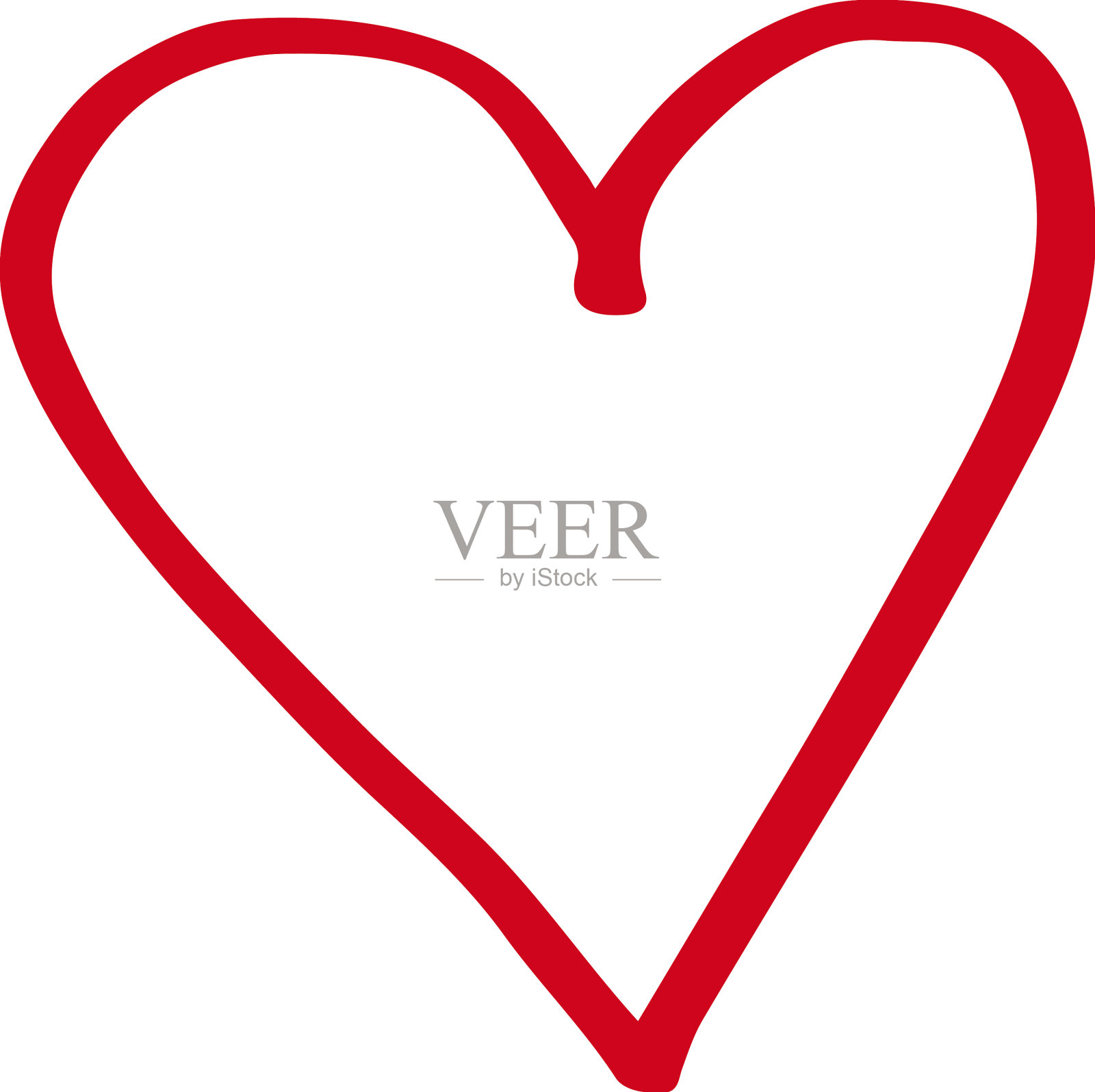 手绘心形标志设计插画图片素材