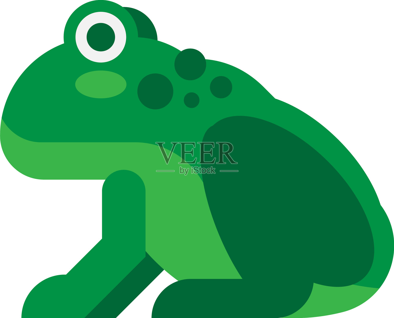 平面几何坐蛙插画图片素材