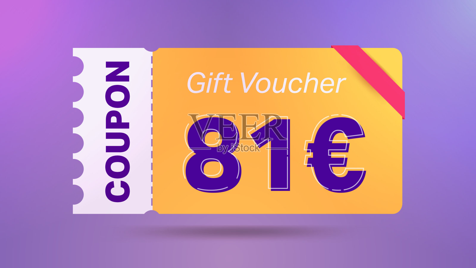 81欧元优惠券推广销售网站，互联网广告，社交媒体。大销售和超级销售优惠券代码欧元81折扣礼券优惠券矢量插图夏季报价结束周末设计模板素材