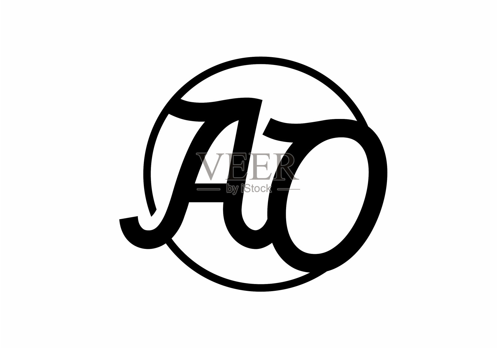 好形状的ao首字母插画图片素材