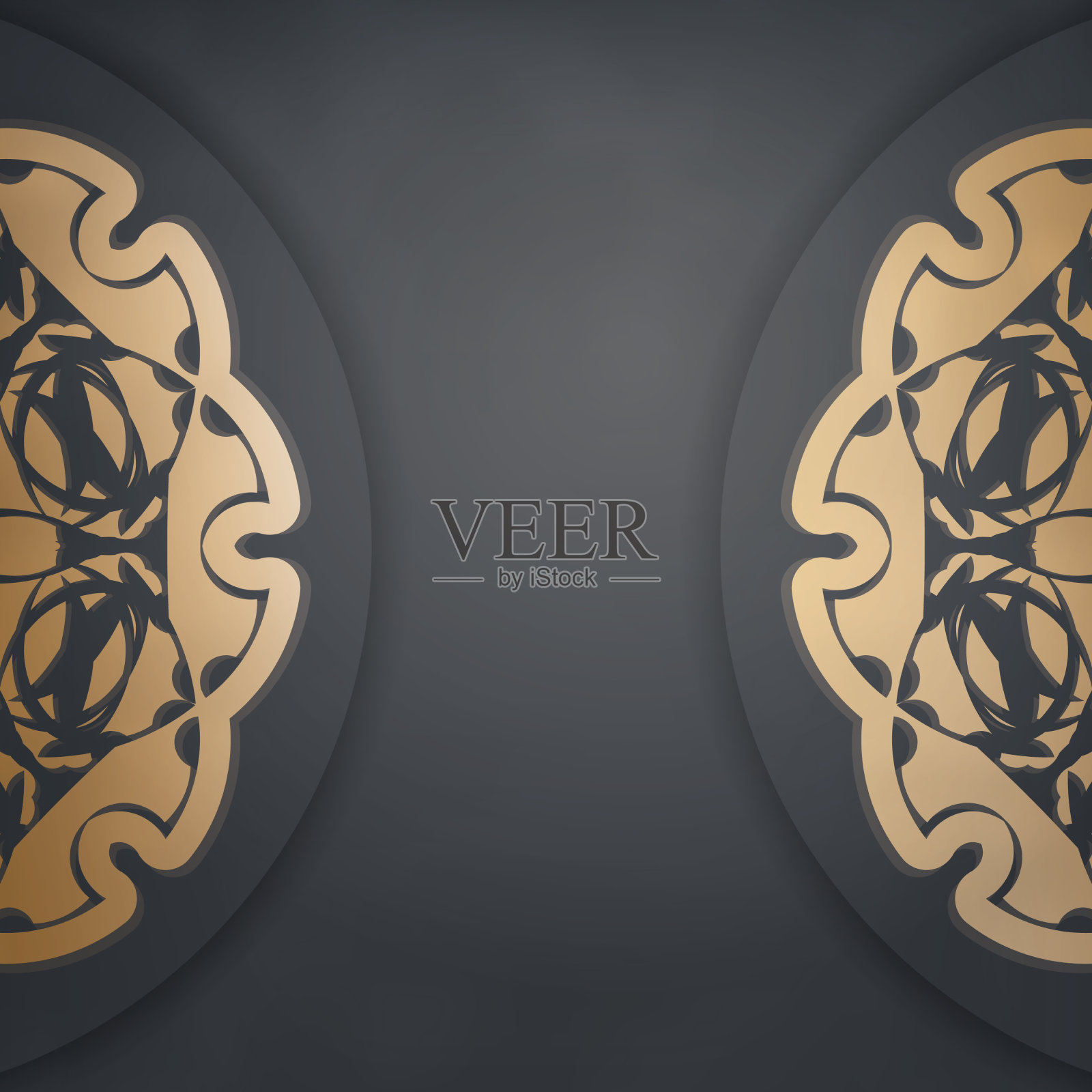 贺卡模板采用豪华黑色插画图片素材