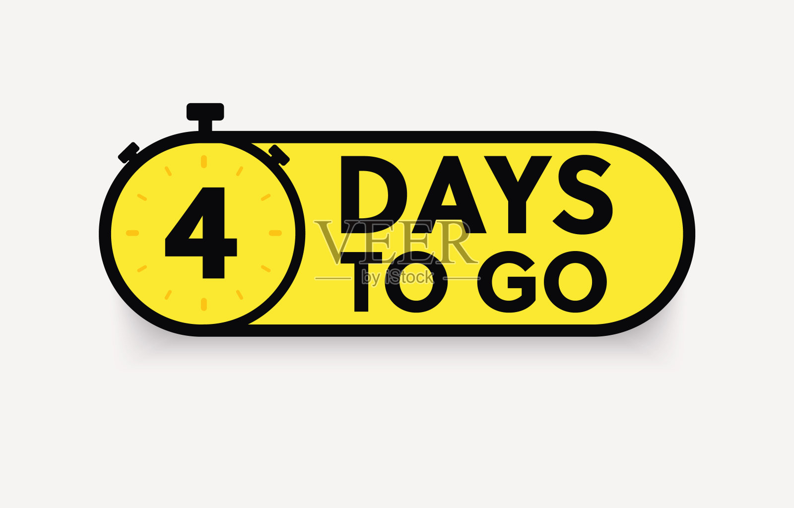 距离最后一个倒计时图标还有4天。一天去销售价格提供优惠交易计时器。只四天插画图片素材