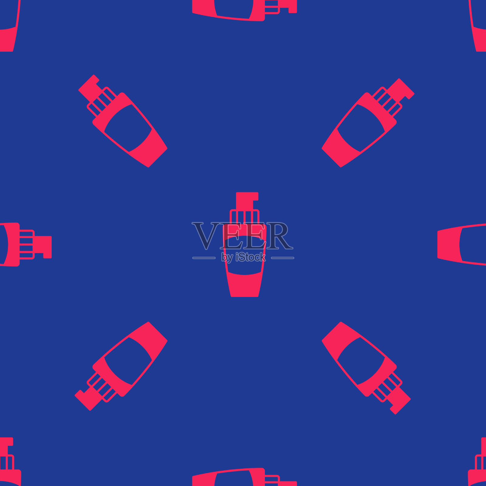 红色管的手霜图标分离无缝插画图片素材