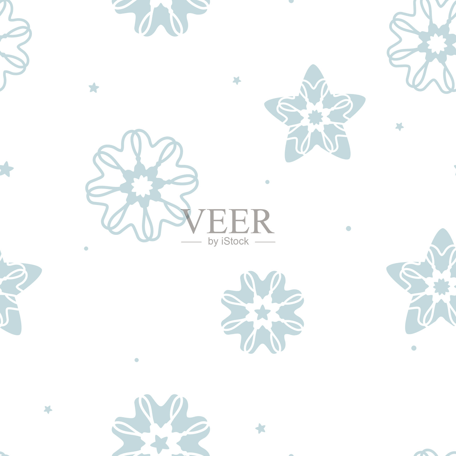 圣诞饼干雪花上白色插画图片素材