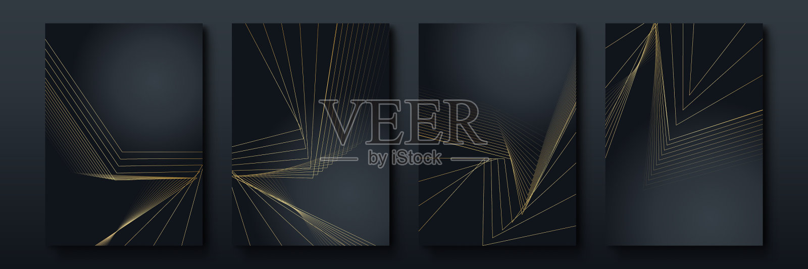 现代黑色条纹封面设计集豪华插画图片素材