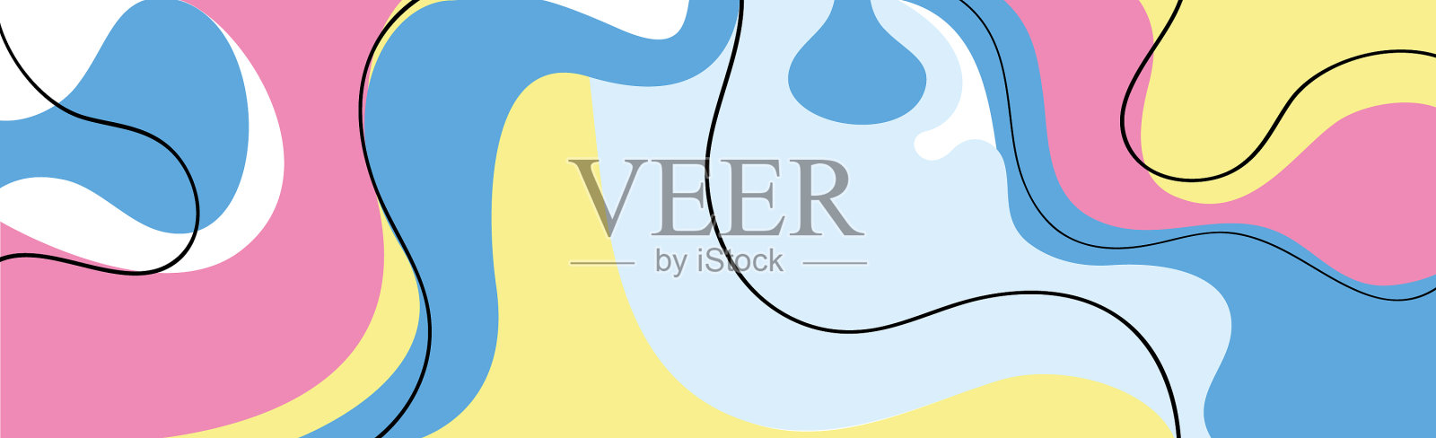 用于数字设计的抽象波元插画图片素材