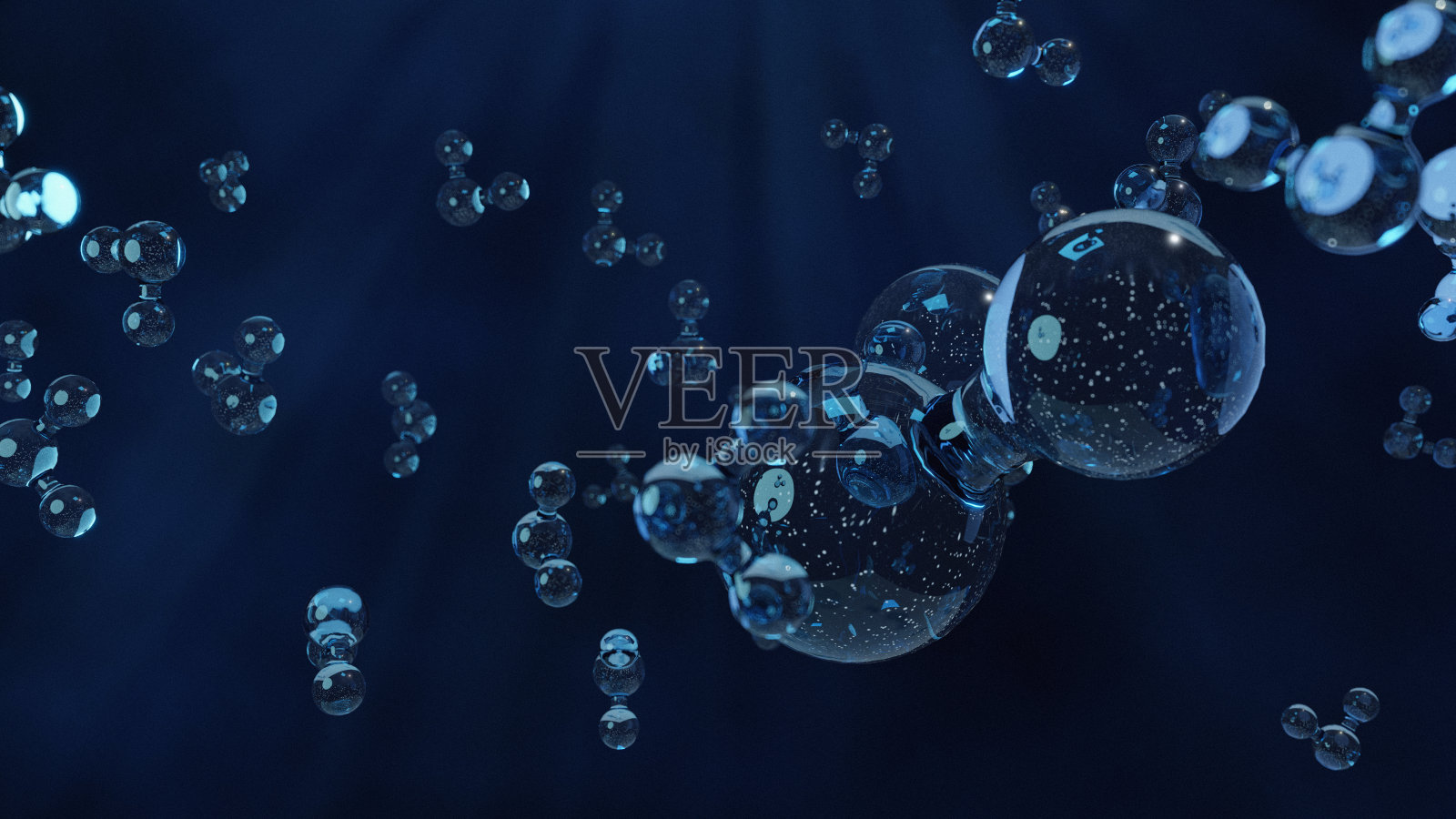 抽象水分子旗帜背景3d渲染照片摄影图片