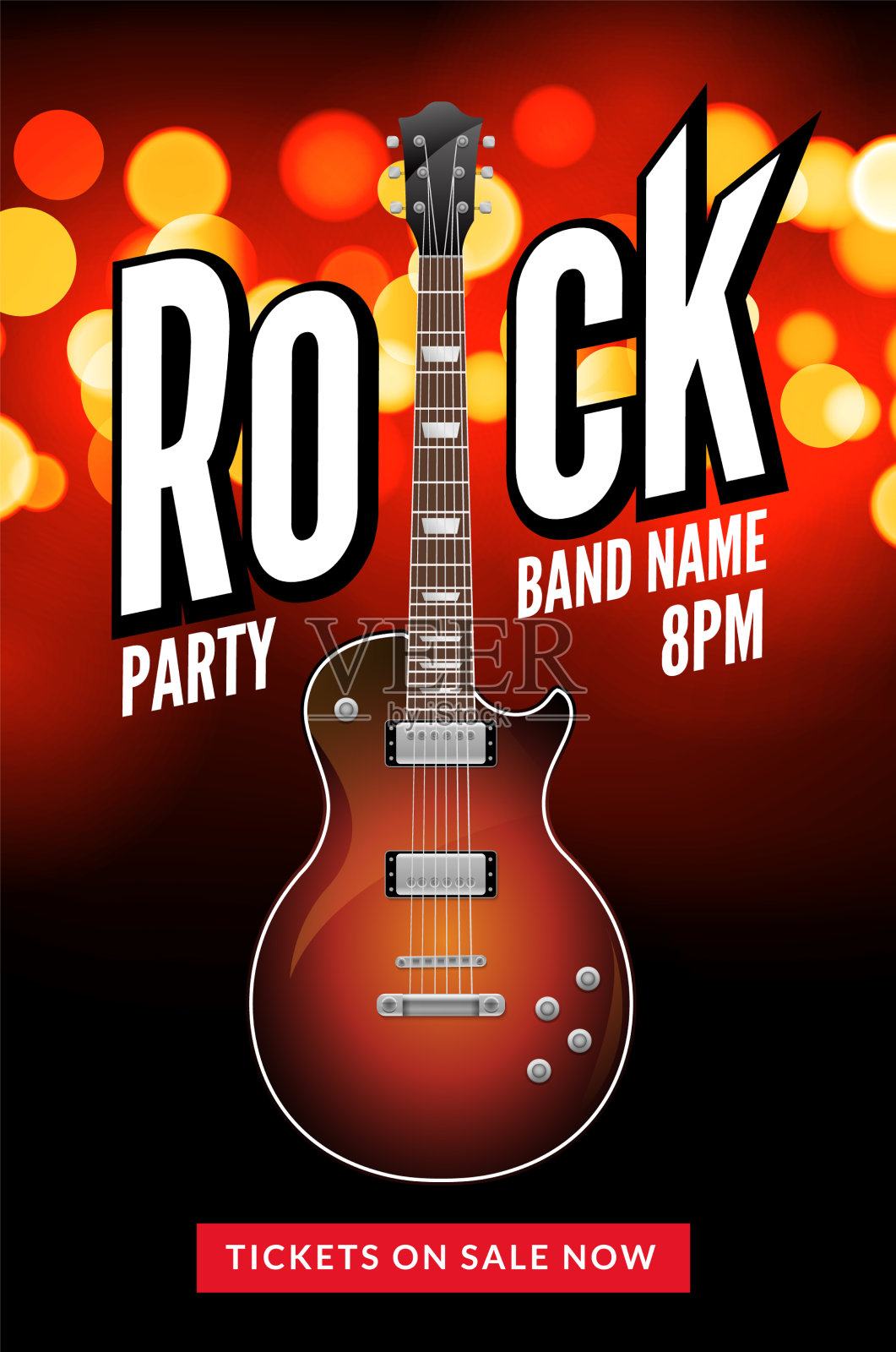 摇滚节日传单事件设计模板吉他插画图片素材