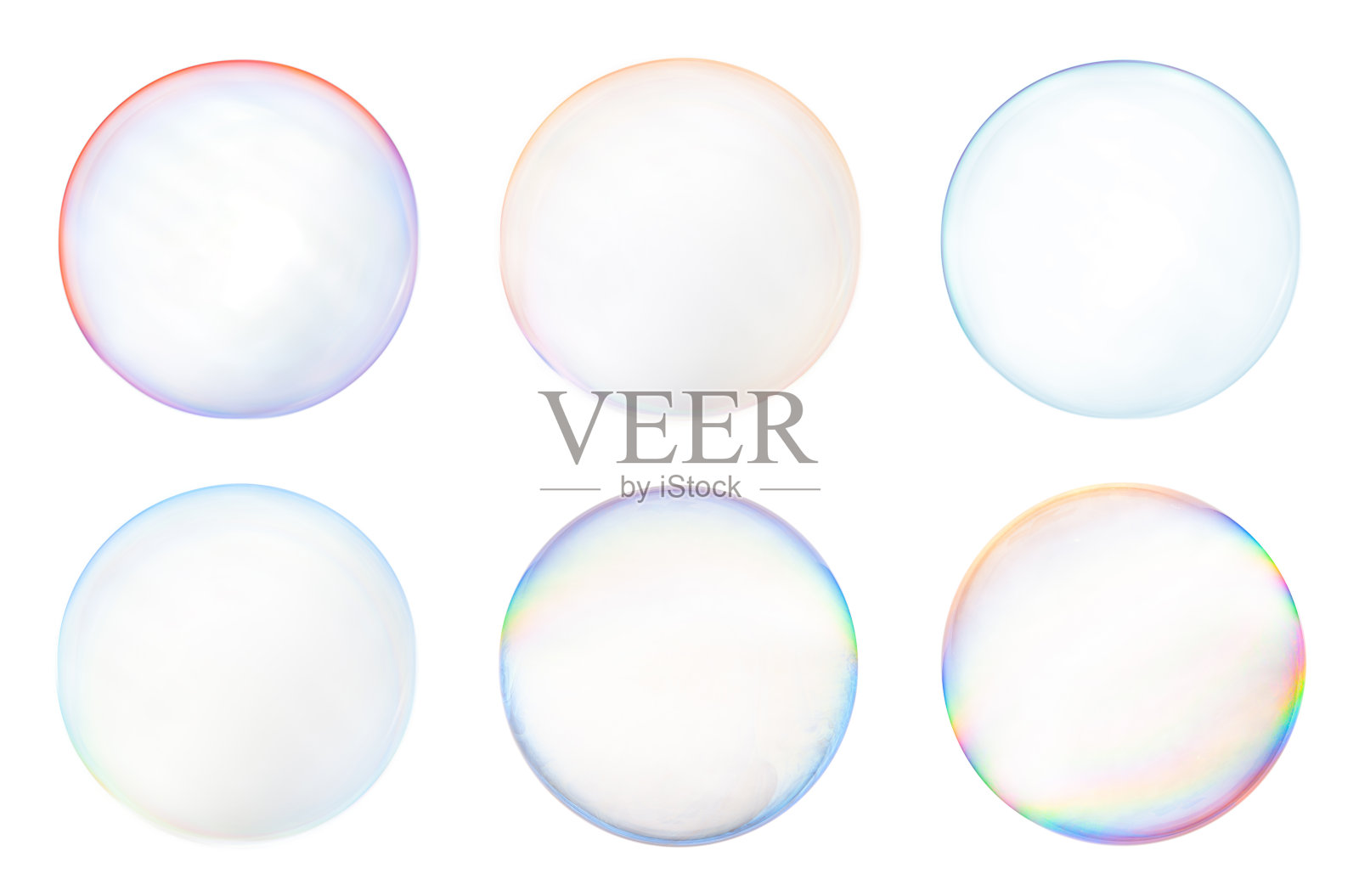 白色背景上的肥皂泡。照片摄影图片