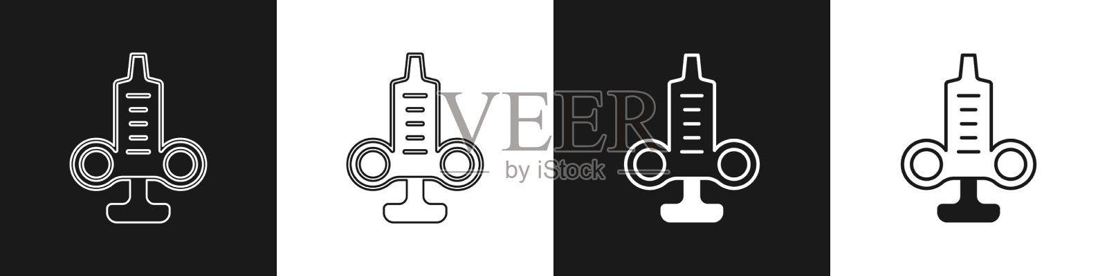 设置注射器图标隔离黑白图标素材