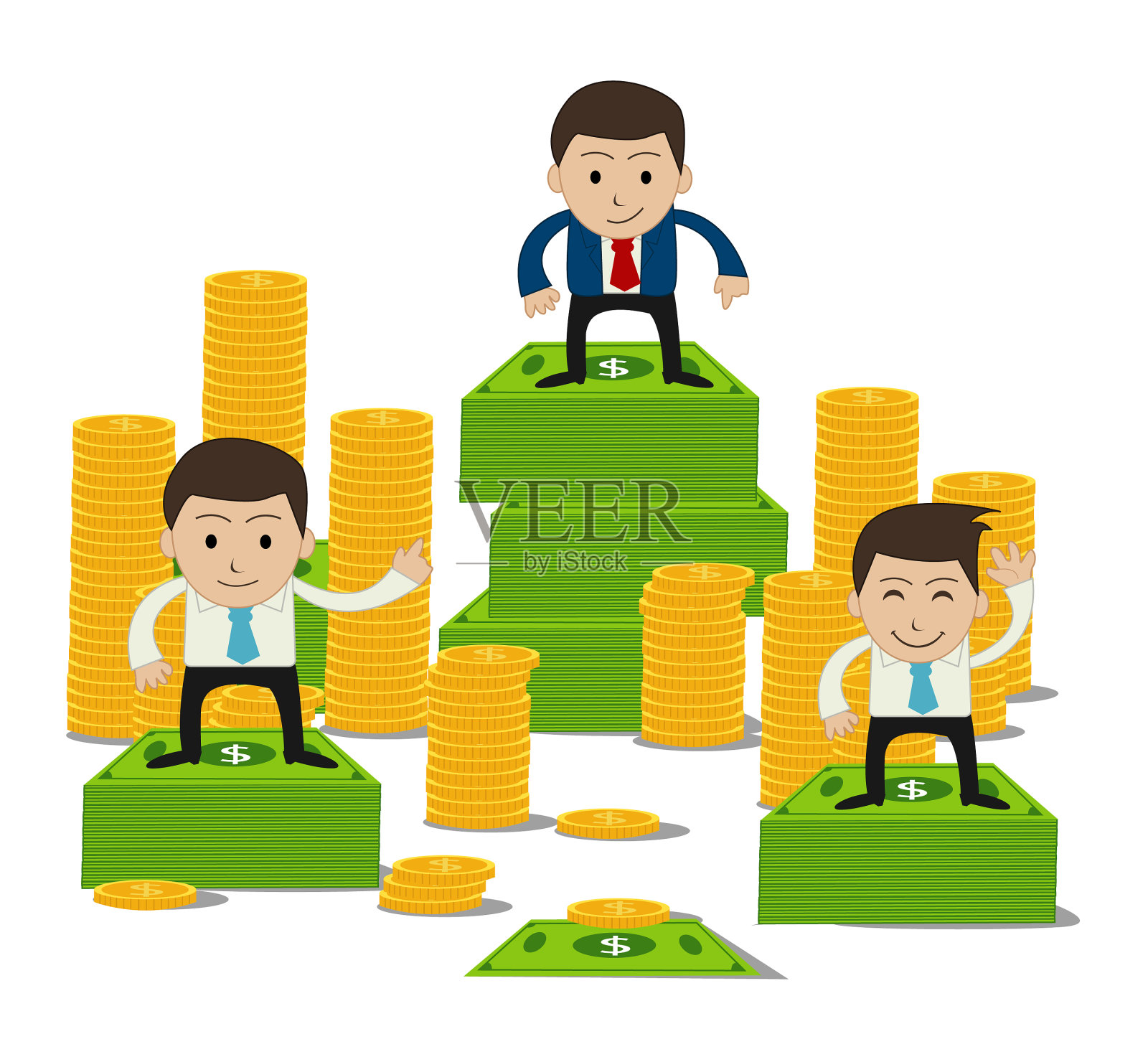 搞笑卡通办公室商人插画图片素材