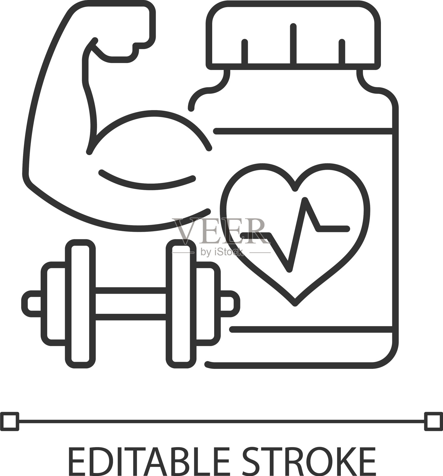 心血管补充剂对运动员线性插画图片素材