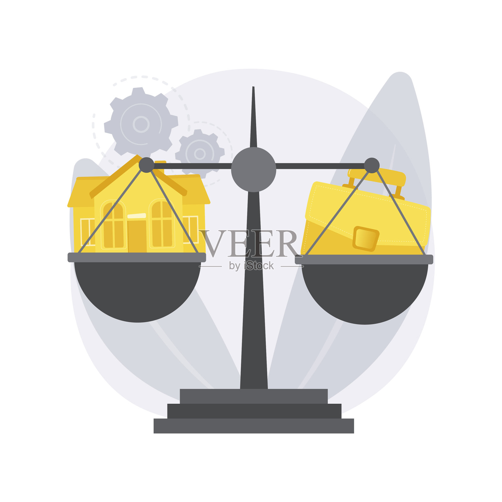 平衡工作和家庭的抽象概念设计元素图片