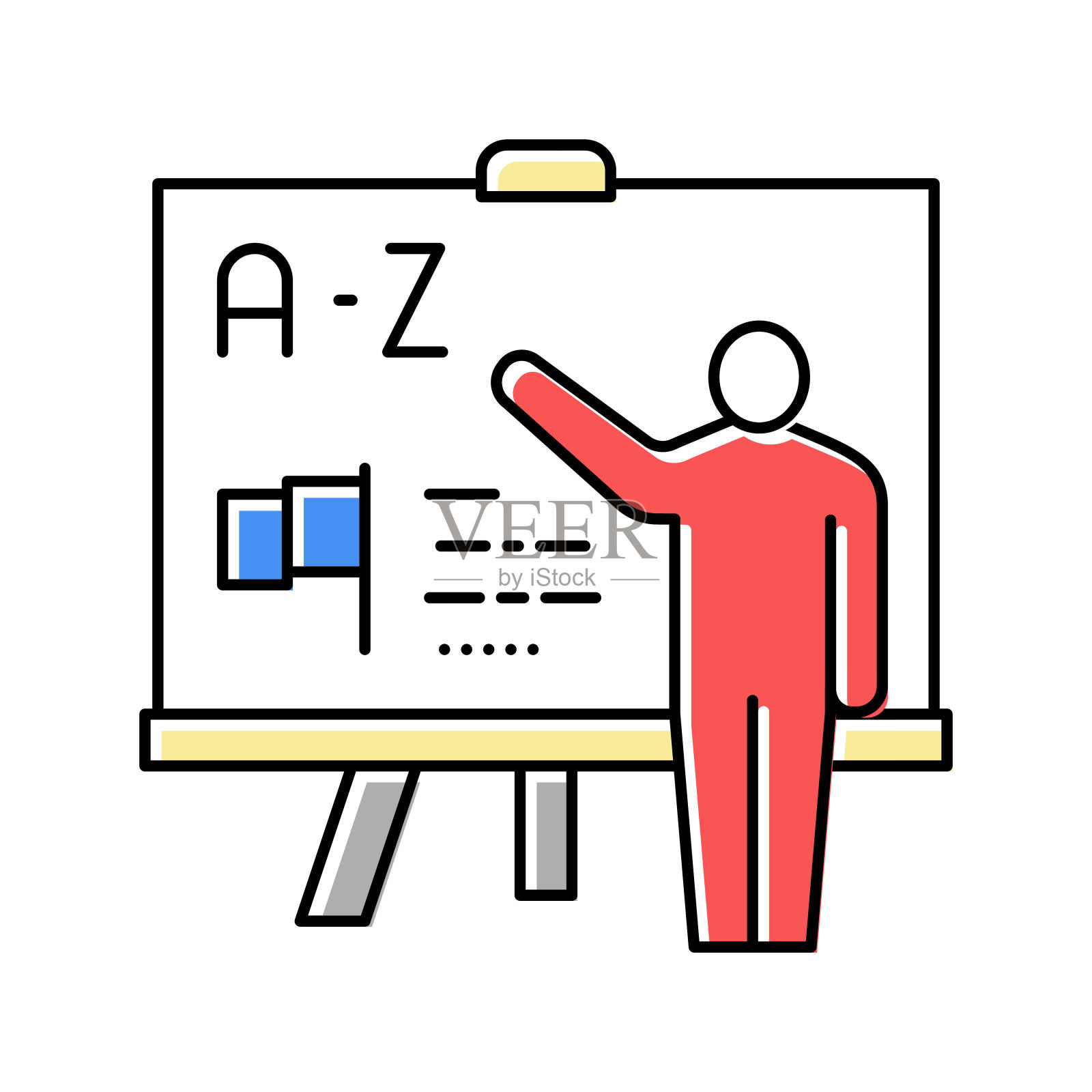 老师英语彩色图标矢量插图插画图片素材