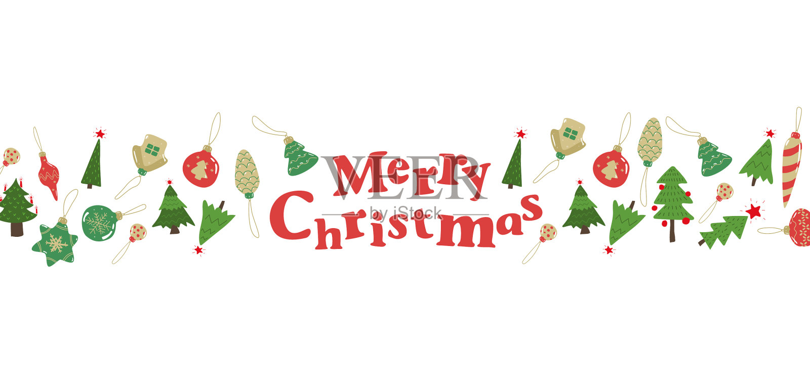 圣诞快乐的贺卡模板插画图片素材