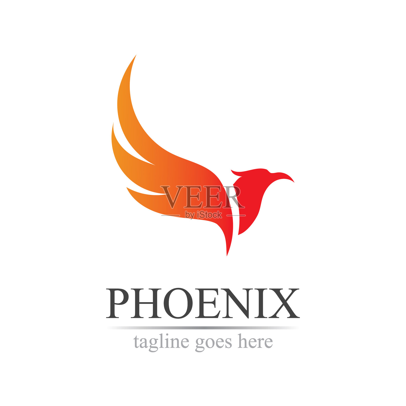 凤凰城的标志设计插画图片素材