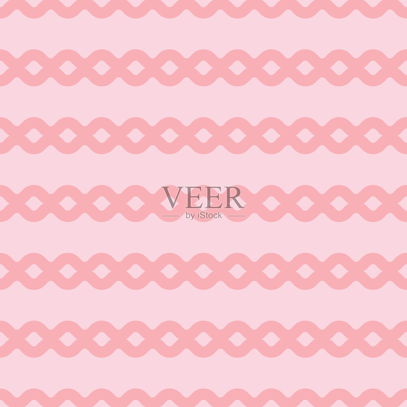 粉彩粉色横条纹印花，几何矢量图案，抽象重复插画图片素材