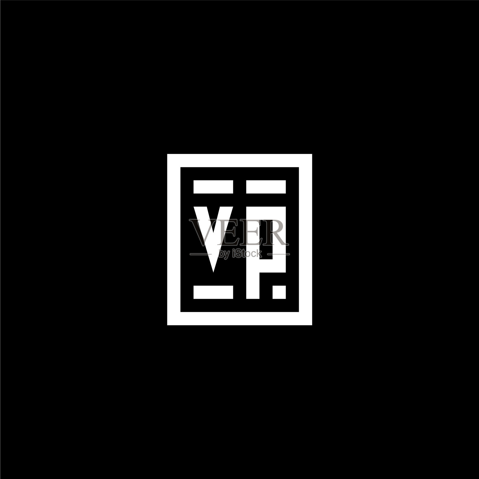 Vp初始logo采用方形矩形形状插画图片素材